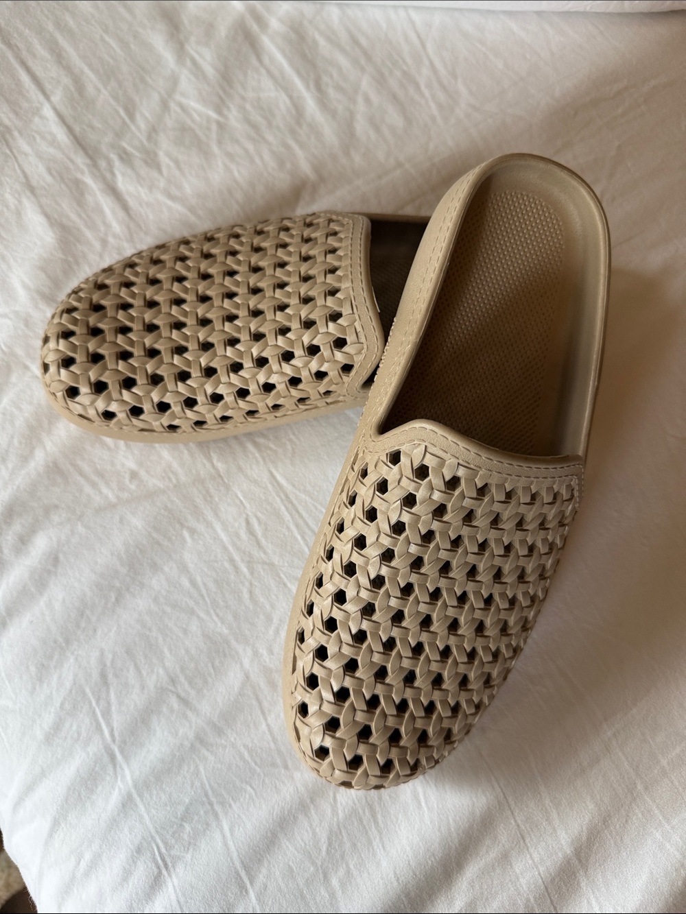 Woven Slip-On Women's Clog in Beige